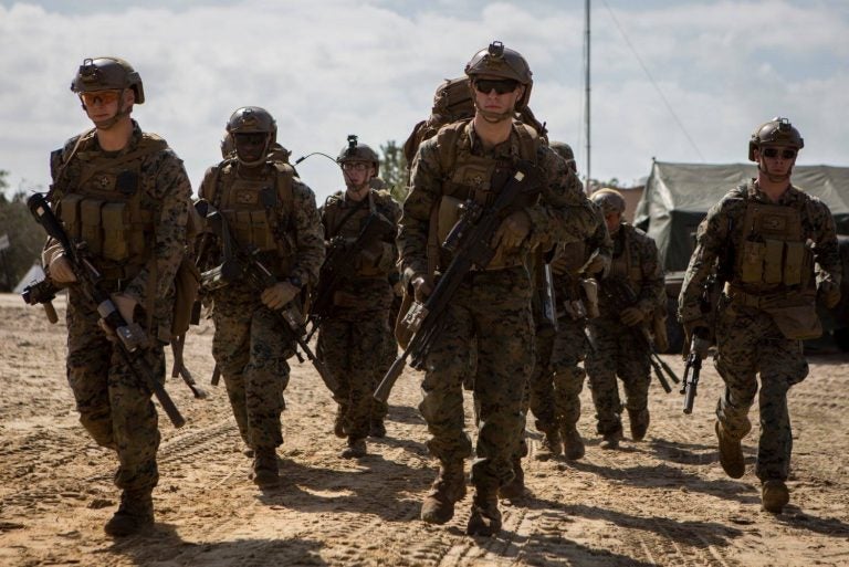 Marines of 2nd Marine Regiment with M27s (USMC/2nd Marine Div)