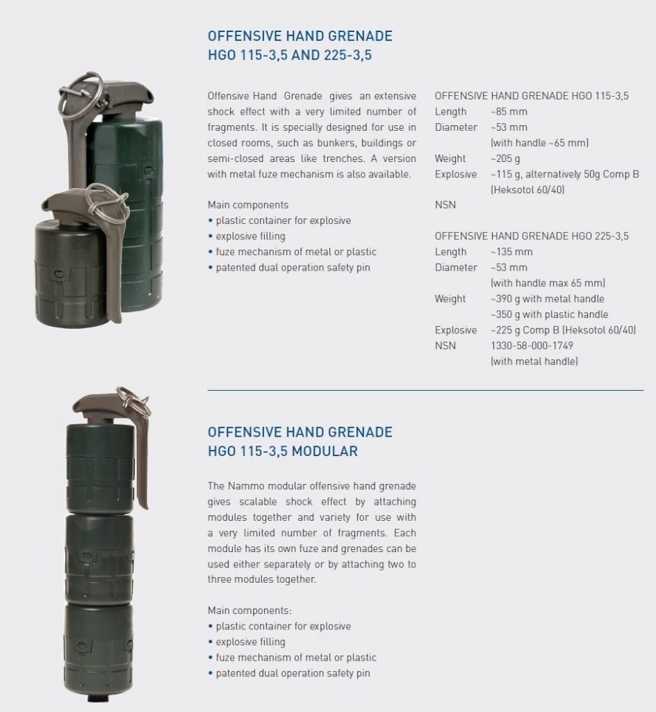 NAMMO Scalable Offensive Hand Grenade