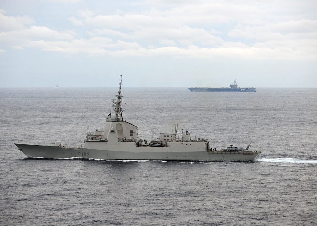 F-100 frigate at sea