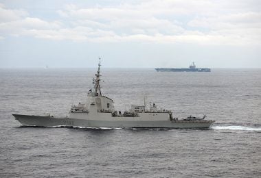 F-100 frigate at sea