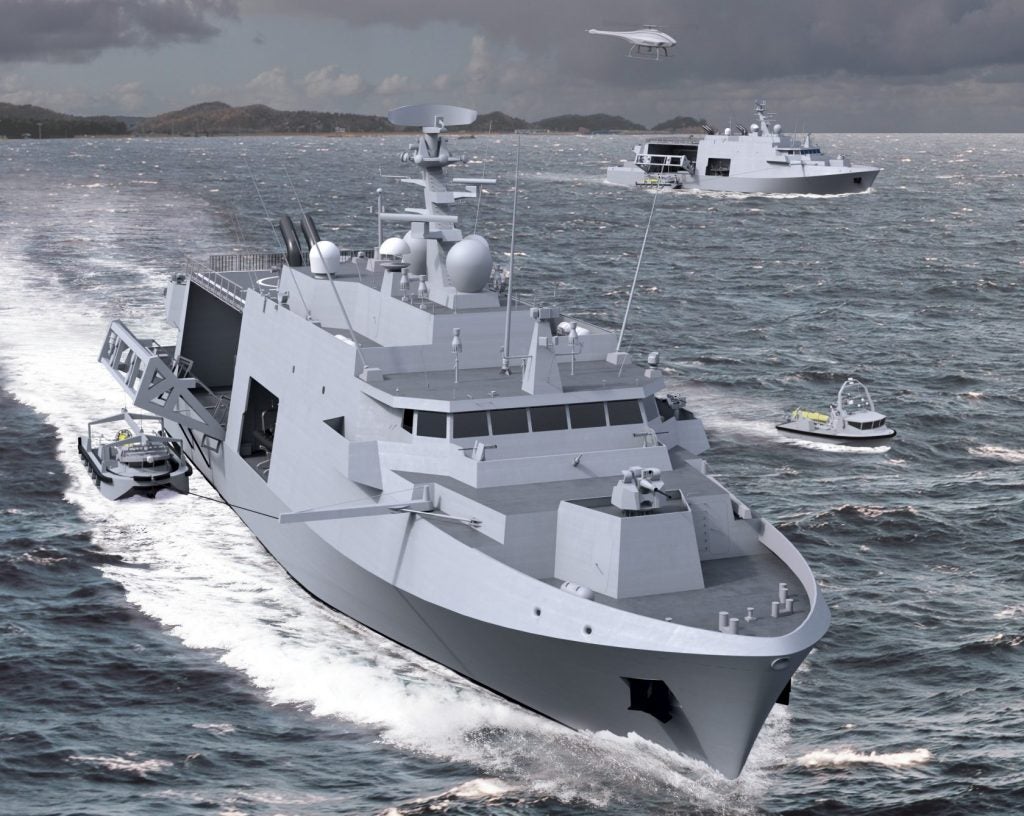 Render of the Mine Countermeasure Vessel (MCM) for the Belgian and Dutch navies by Belgium Naval and Logistics