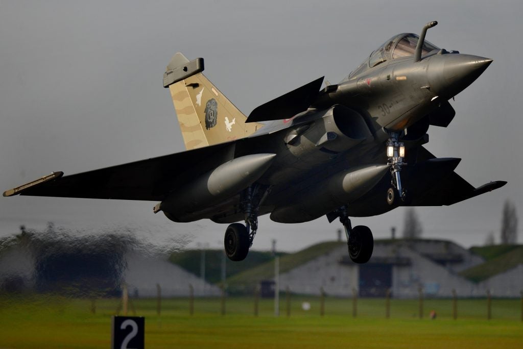 French Rafale lands at RAF Lakenheath in exercise POINTBLANK Nov 25 2018 USAF photo tech sgt Matthew Plew