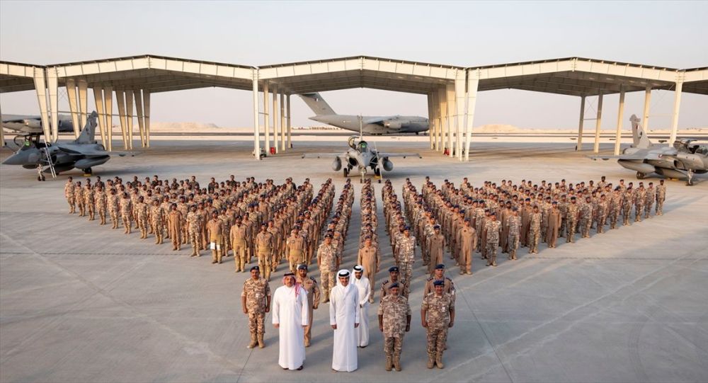 The first five aircraft ordered for the QEAF received by the Emir of Qatar during a ceremony at the newly completed Dukham Airbase 5 June 2019 source Qatar MoD