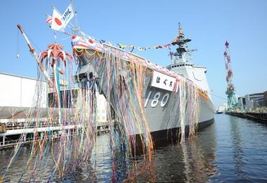 Japan Maritime Self-Defense Force's JS Haguro at its Launching Ceremony in Yokohama (photo courtesy of Japan Marine United)