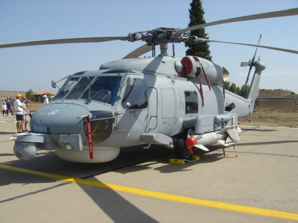 A Hellenic Navy S-70B Seahawk at a 2005 Air Show (photo courtesy of Georgios Pazios on Wikimedia)