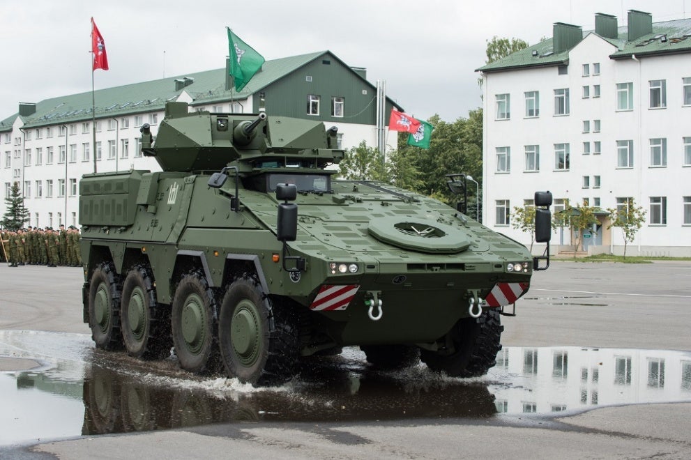 A Boxer armored vehicle at its acceptance ceremony in Lithuania in June 2019 (photo courtesy of the Lithuanian Ministry of National Defense)