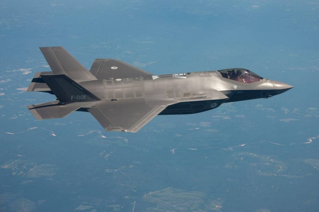 F-35 of the Royal Netherlands Air Force in-flight (photo courtesy of the Netherlands Ministry of Defense)