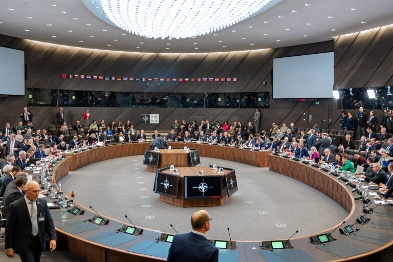 NATO Defense Ministers Meet at Brussels Summit Overt Defense
