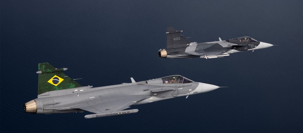 First of 36 Saab F-39E Gripen fighter aircraft arrives in Brazil