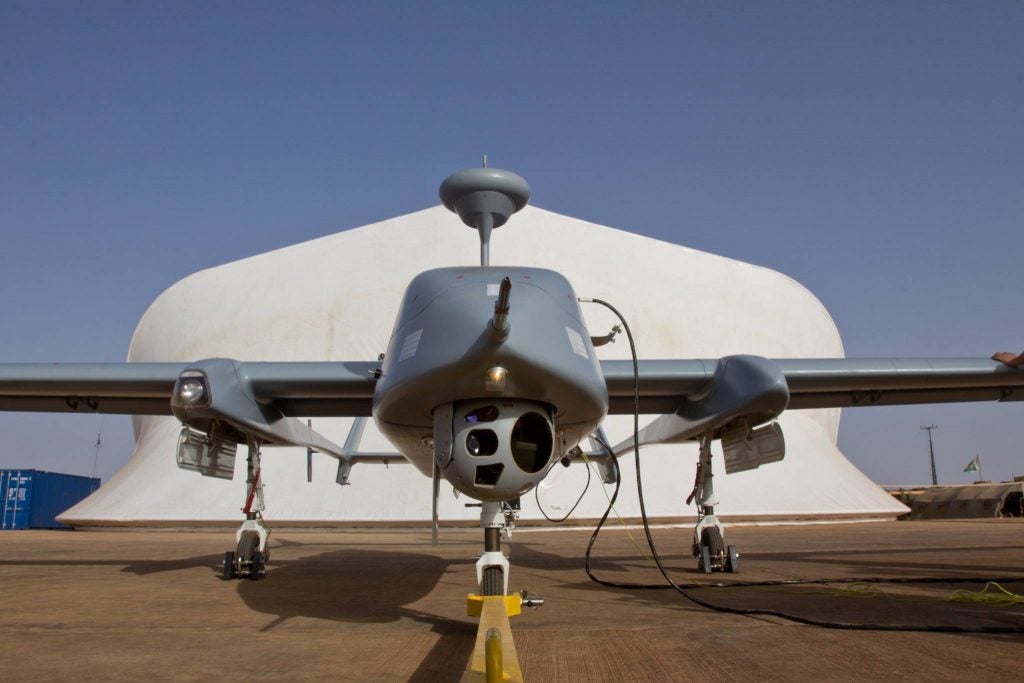 A Bundeswehr Heron 1 reconnaissance UAV in Gao, Mali (Bundeswehr/ J. Heyn)