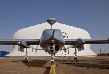 A Bundeswehr Heron 1 reconnaissance UAV in Gao, Mali (Bundeswehr/ J. Heyn)
