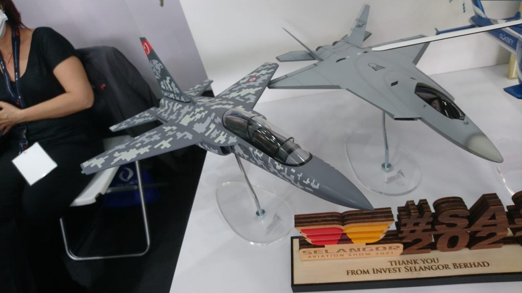 A model of the TAI Hurjet at the Selangor Air Show 2021 (Albert Lee for Overt Defense)