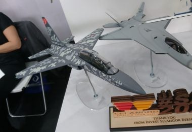 A model of the TAI Hurjet at the Selangor Air Show 2021 (Albert Lee for Overt Defense)