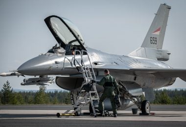 A Royal Norwegian Air Force F-16 at the Finnish Air Force's 2021 Arctic Fighter Meet (Anne Torvinen/Finnish Air Force)