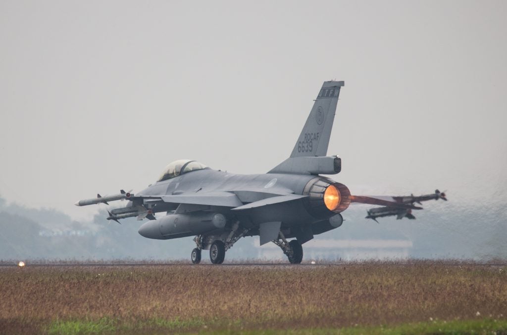 One of the Republic of China Air Force's F-16Vs. This F-16V was locally upgraded to V specifications. (Ministry of National Defense)