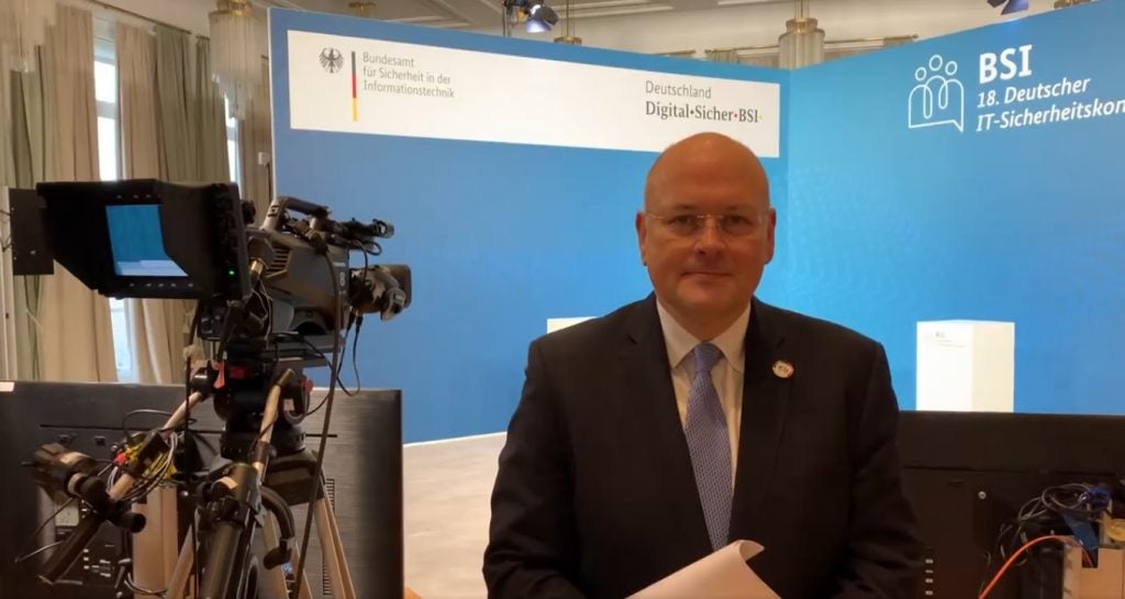 Now former head of Germany's Federal Office for Information Security, Arne Schönbohm, at the 2022 German IT Security Congress (Federal Office for Information Security)