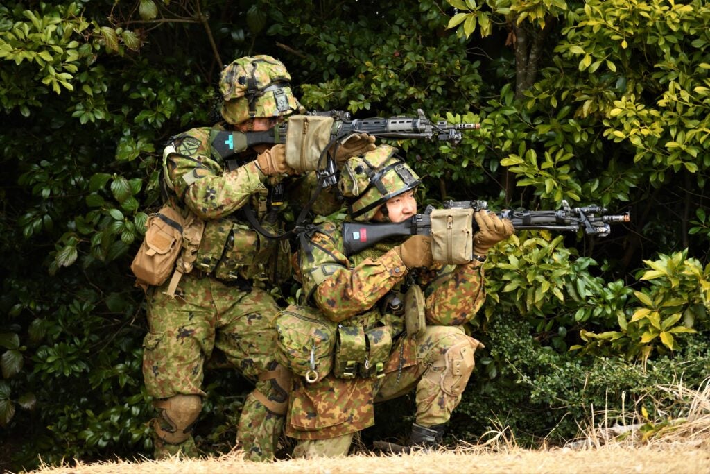 JGSDF soldiers of the 2nd Amphibious Rapid Deployment Regiment during a training evaluation in 2023 (JGSDF Amphibious Rapid Deployment Brigade)