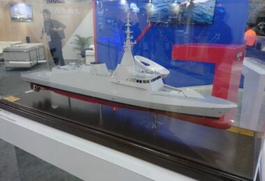 A Naval Group scale model of the Malaysian Littoral Combat Ship at LIMA 2023 (Albert Lee)