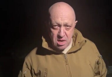 Wagner Group head Yevgeny Prigozhin during a video released on May 4, where he blamed Russian Defense Minister Sergei Shoigu and Chief of the General Staff Valery Gerasimov for ammunition shortages that resulted in the deaths of Wagner mercenaries.