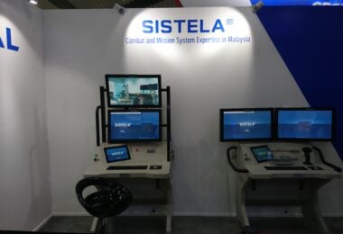 Mockup consoles for Naval Group's SISTELA combat management system (Albert Lee)