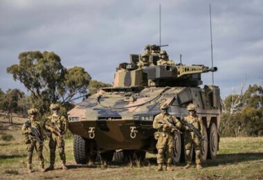 Rheinmetall's Boxer CRV shown with Australian troops / From Australian Government Department of Defence