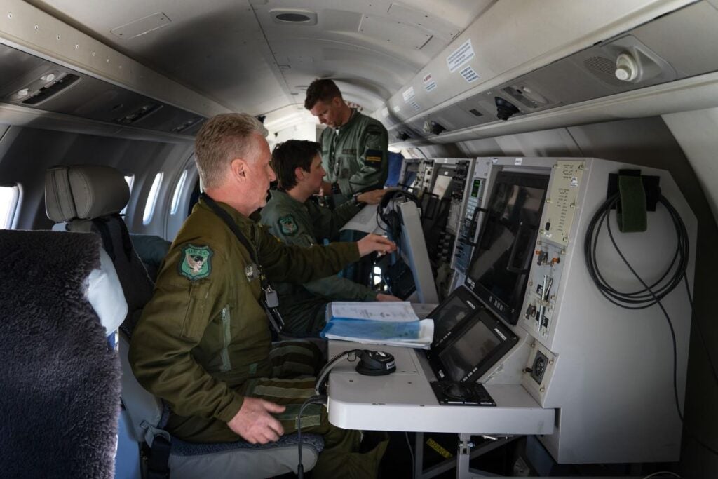 Control consoles inside a Swedish Air Force Saab 340 AEW during Exercise Aurora 23 Amanda Gahm/Försvarsmakten