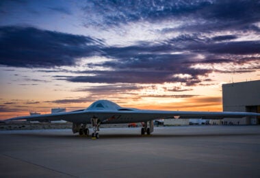 The B-21 Raider continues to progress in ground testing with the commencement of engine runs at Northrop Grumman’s facilities in Palmdale, Calif. (Photo Credit: Northrop Grumman)