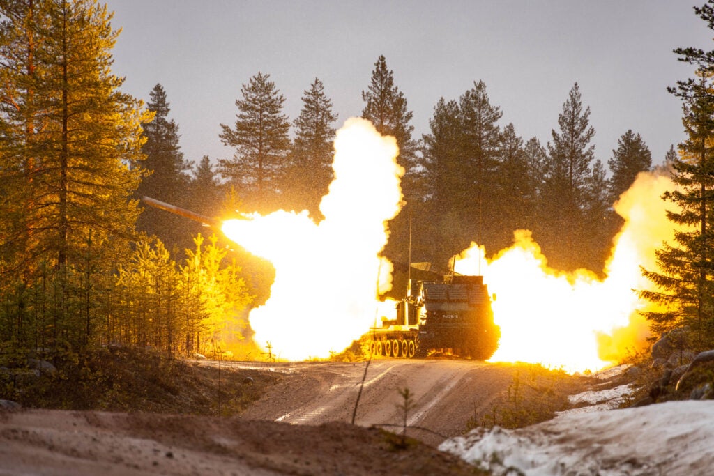 A Finnish Army M270 firing during an exercise (Finnish Army)