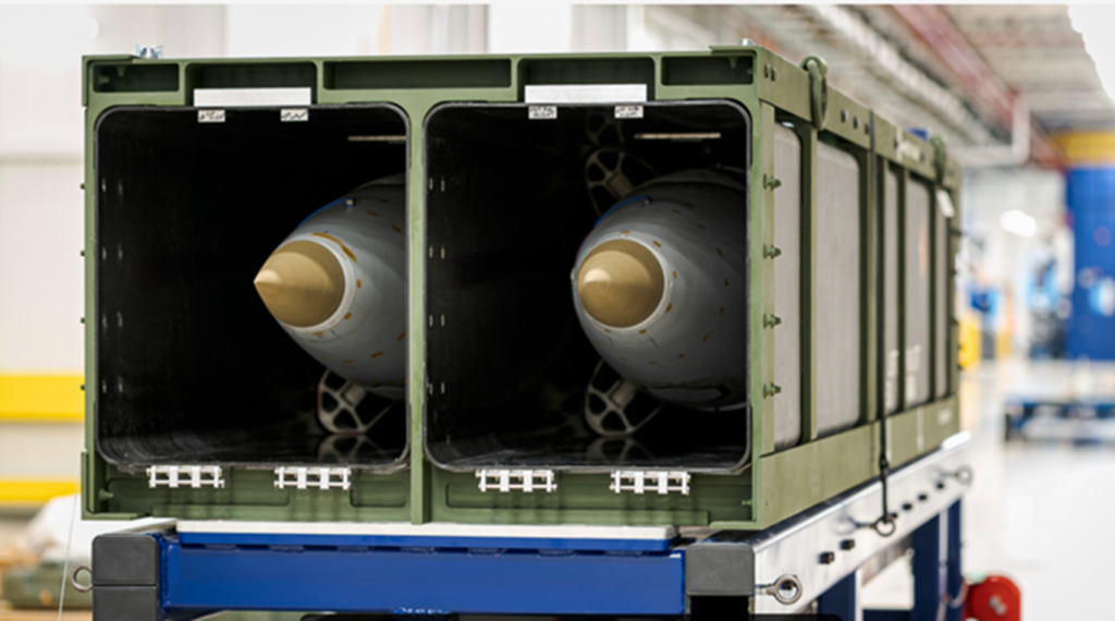 Two Precision Strike Missiles in a container (Lockheed Martin)