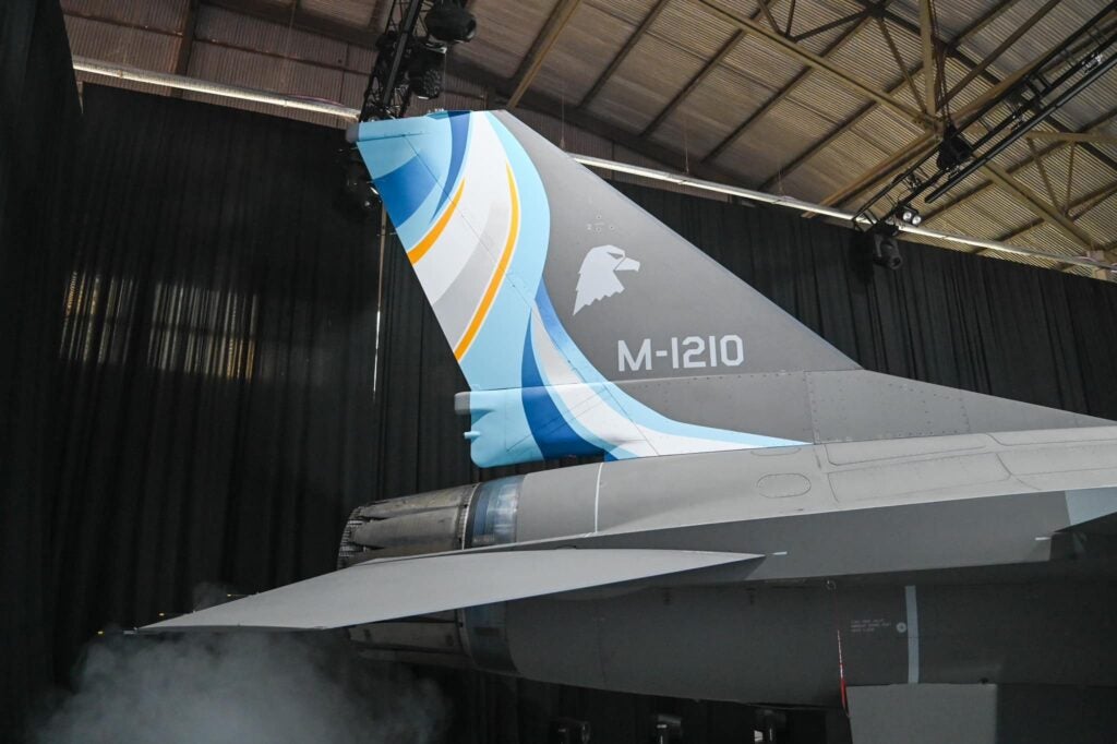 Detail view of the commemorative tail art on the F-16 (Argentine Defense Ministry)