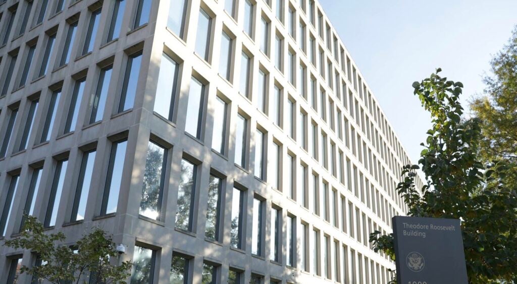 The Theodore Roosevelt Federal Building, headquarters of the Office of Personnel Management (OPM)