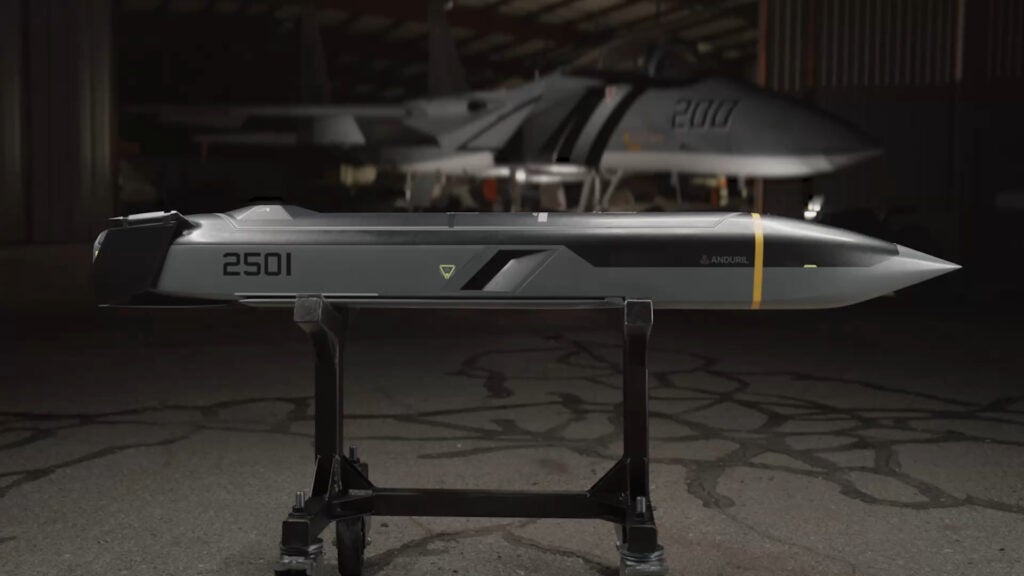 A mockup of an Anduril Barracuda 250 cruise missile (Anduril Industries)